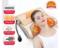 Gối massage Hồng ngoại giúp ngủ ngon, lưu thông máu, trị đau đầu, lưng vai gáy nhức mỏi (BẢN 2 MẢNH)